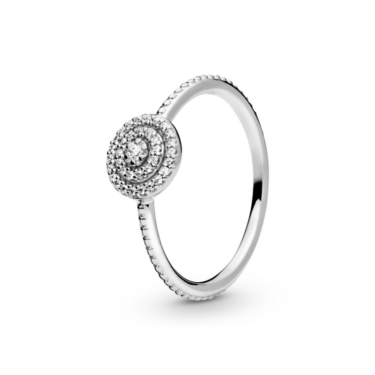 Anel Redondo Halo Brilhante - Prata 925