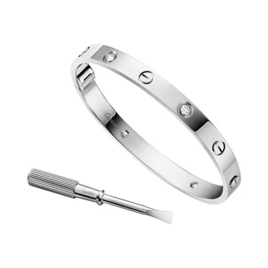 Bracelete Classic Love Cravejado - Prata 925