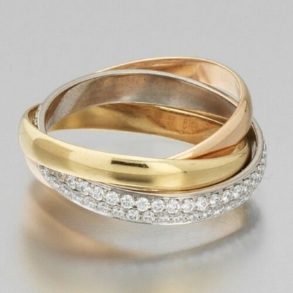 Anel Clássico Cravejado Trinity Cartier - Ouro Rose
