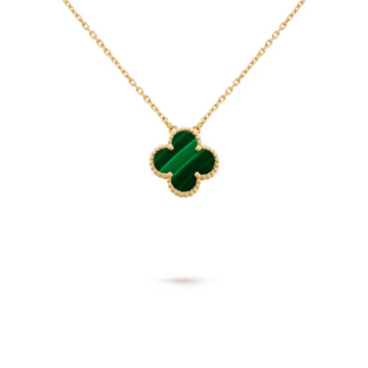 Colar VCA 1 Trevo Alhambra Verde - Banhado Ouro 18K